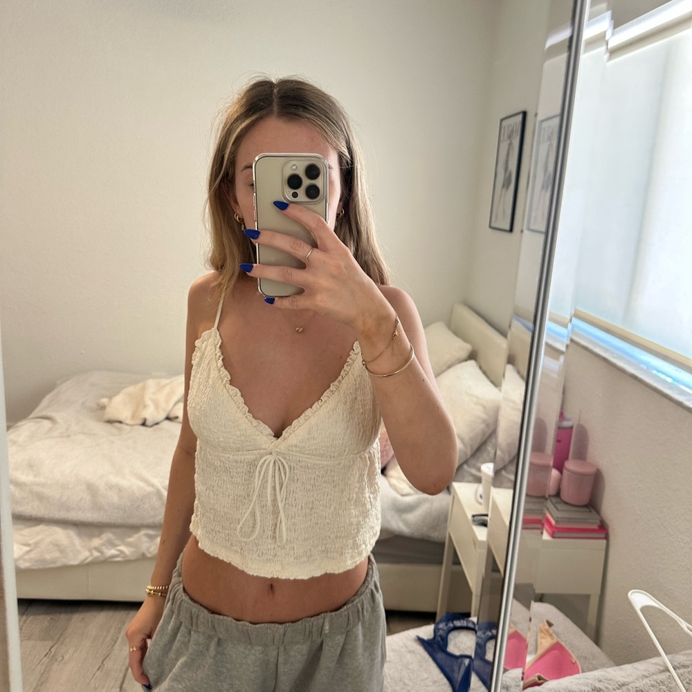 Princess Polly Cream summer crop top
